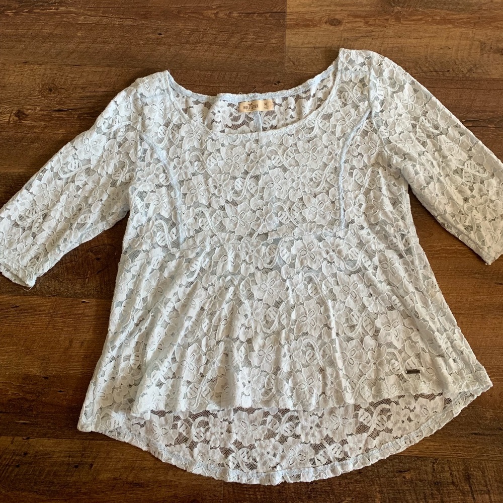 light blue lace top